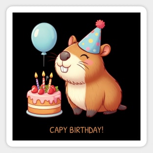 Capy Birthday Capybara Kawaii Magnet